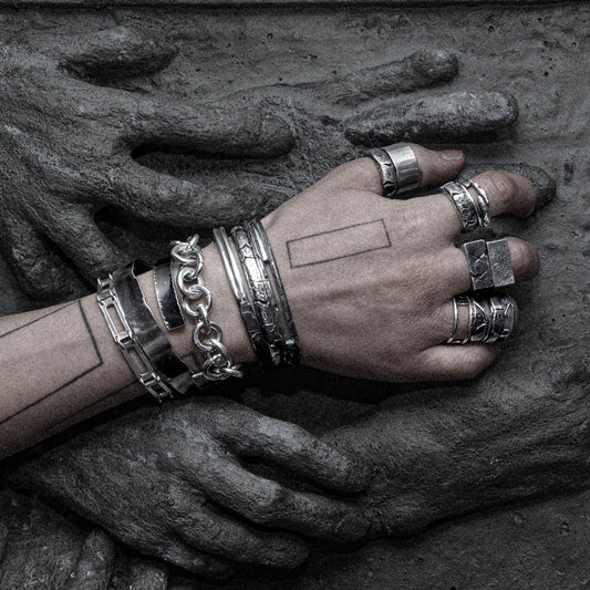 Crack Bangle 07 - 925 Sterling Silver