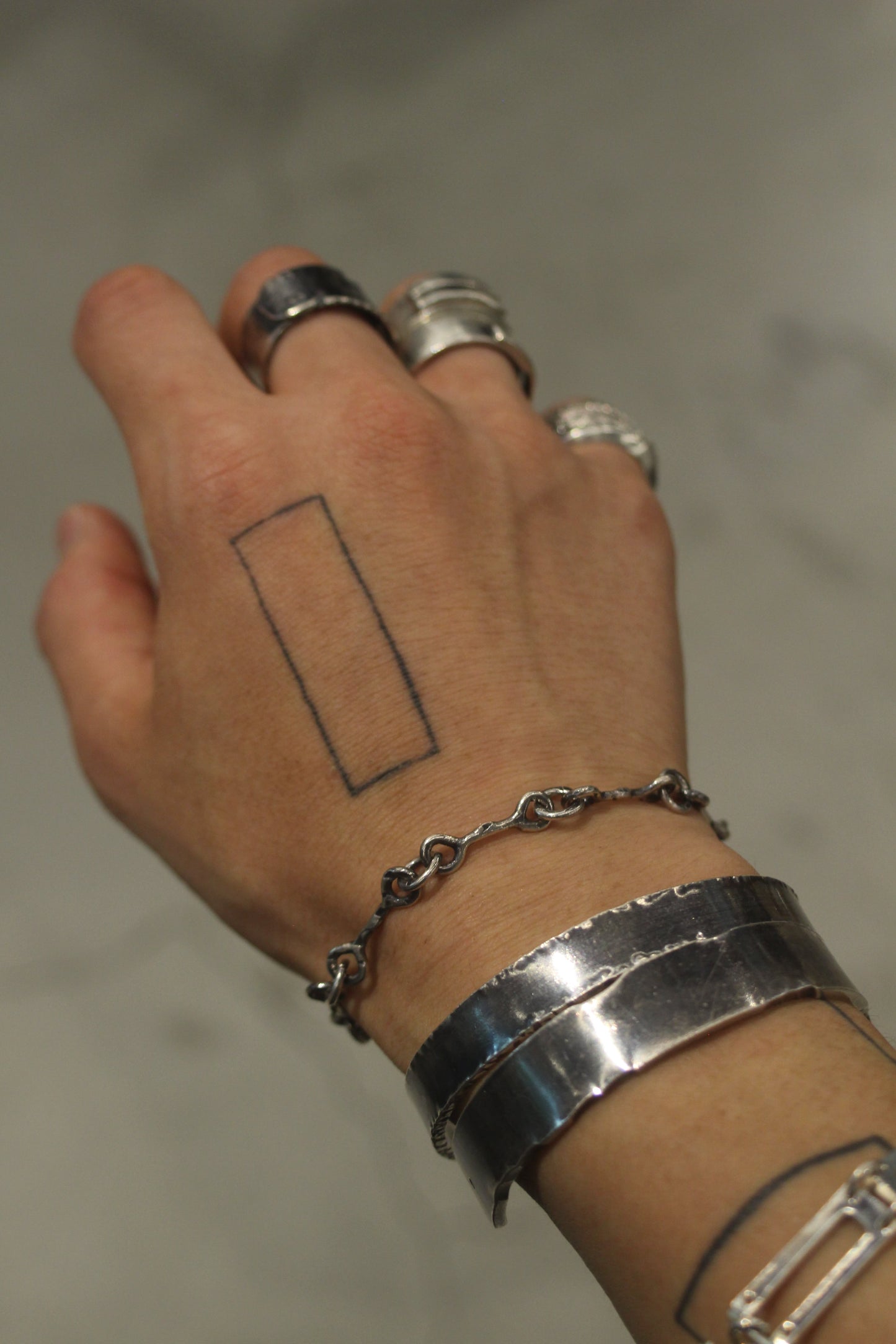 Crack Bone Bracelet 01 - 925 Sterling Silver