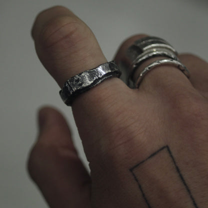 Crack Pipe Ring/Bent - 925 Sterling Silver