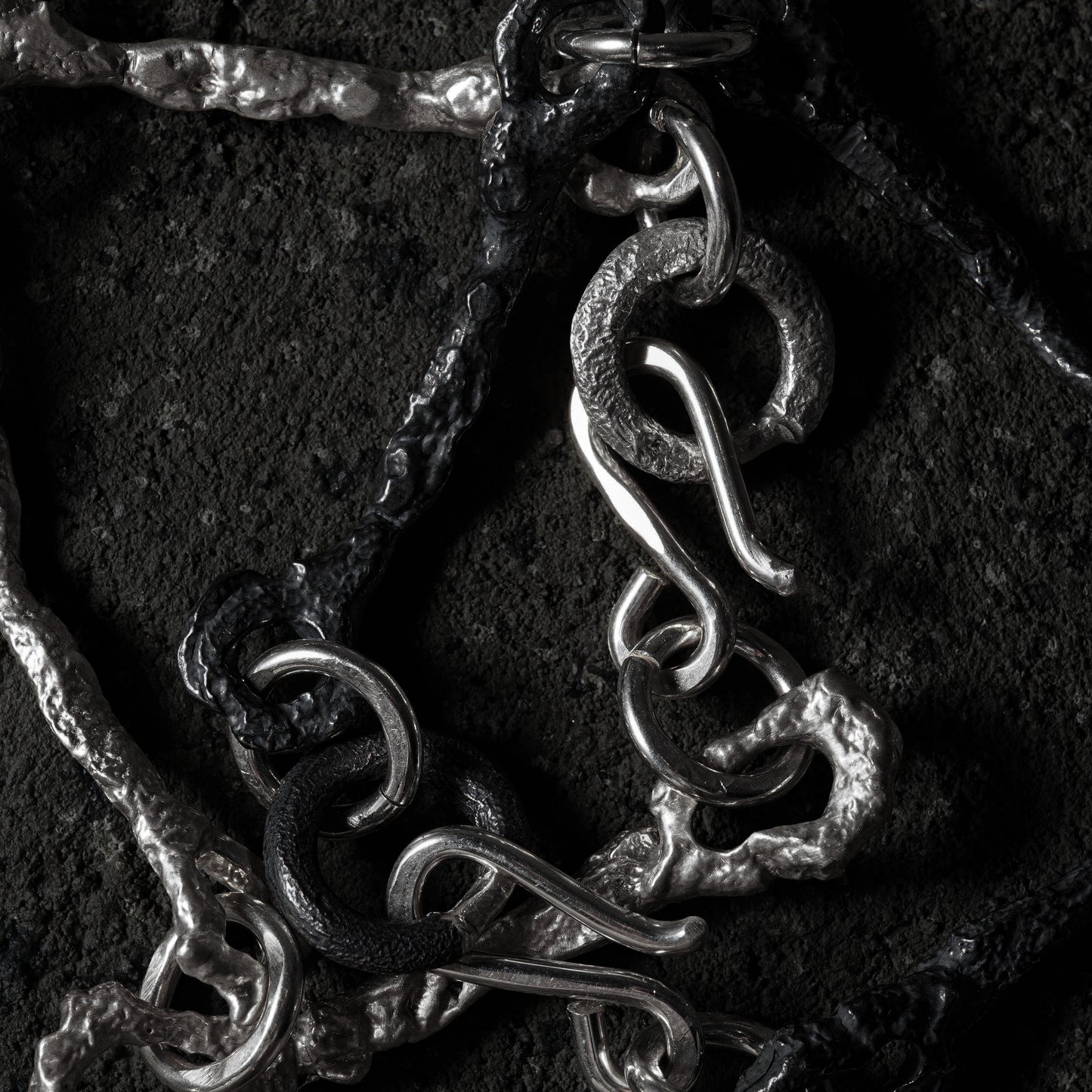Crack Bone Bracelet 02 - 925 Sterling Silver