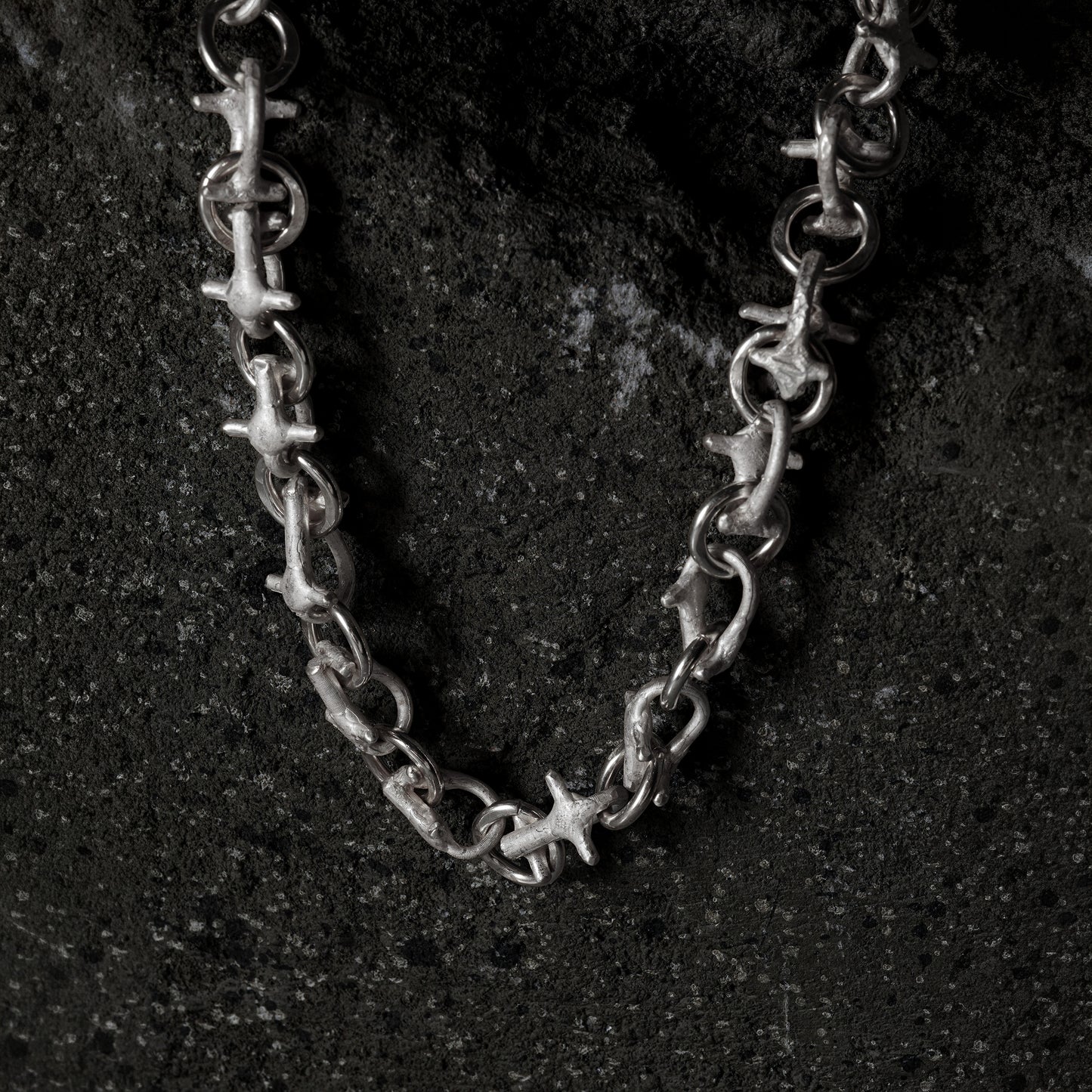 Crack Bone Necklace 04 - 925 Sterling Silver