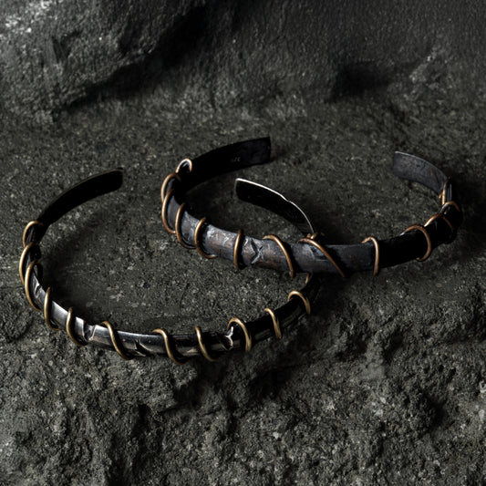 Electric Line Bangle 03 - 925 Sterling Silver & Brass