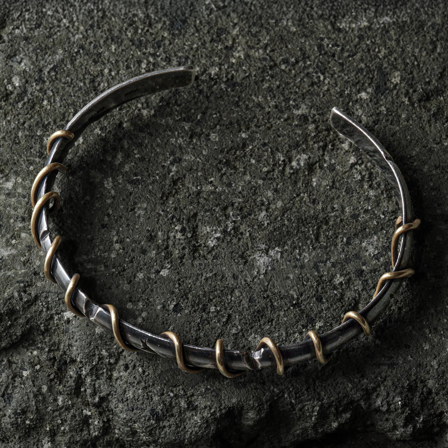 Electric Line Bangle 03 - 925 Sterling Silver & Brass