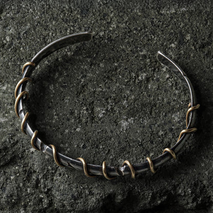 Electric Line Bangle 03 - 925 Sterling Silver & Brass