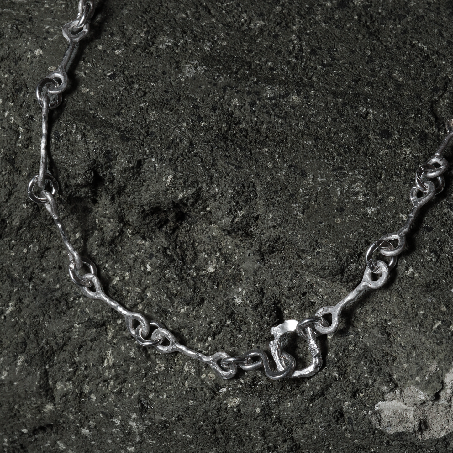 Crack Bone Necklace 02 - 925 Sterling Silver