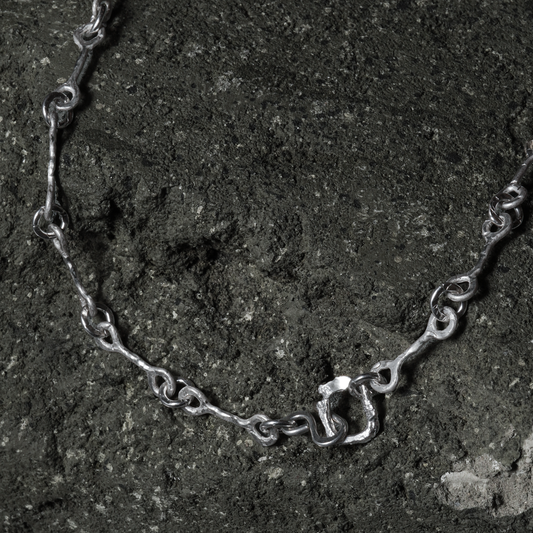 Crack Bone Necklace 02 - 925 Sterling Silver