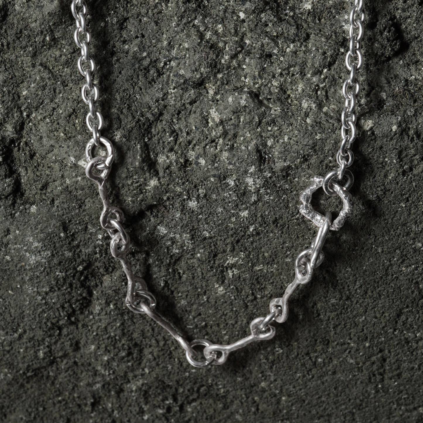Crack Bone Necklace 01 - 925 Sterling Silver