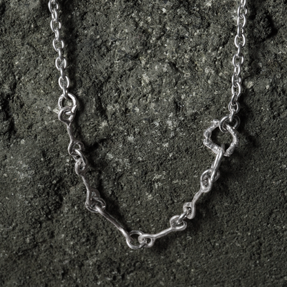 Crack Flame Necklace / Five Parts - 925 Sterling Silver