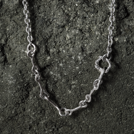 Crack Bone Necklace 01 - 925 Sterling Silver