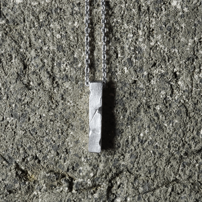 Crack Pillar Necklace  - 925 Sterling Silver