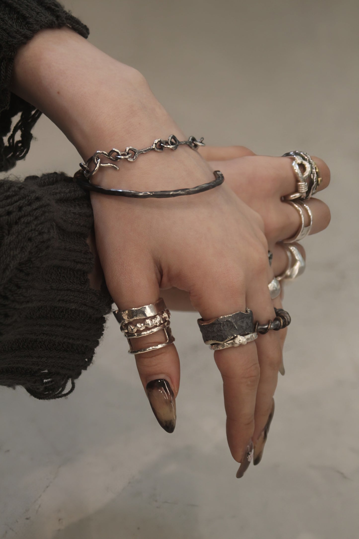 Crack Bone Bracelet 01 - 925 Sterling Silver