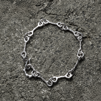 Crack Bone Bracelet 01 - 925 Sterling Silver