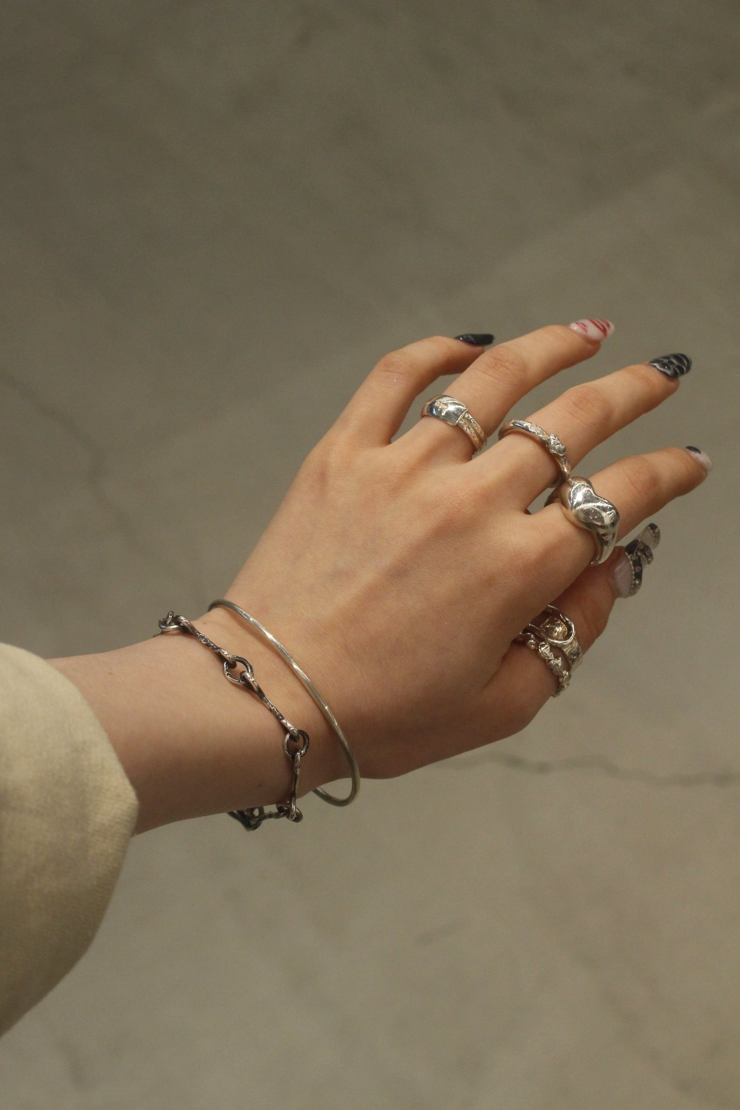 Crack Bone Bracelet 01 - 925 Sterling Silver