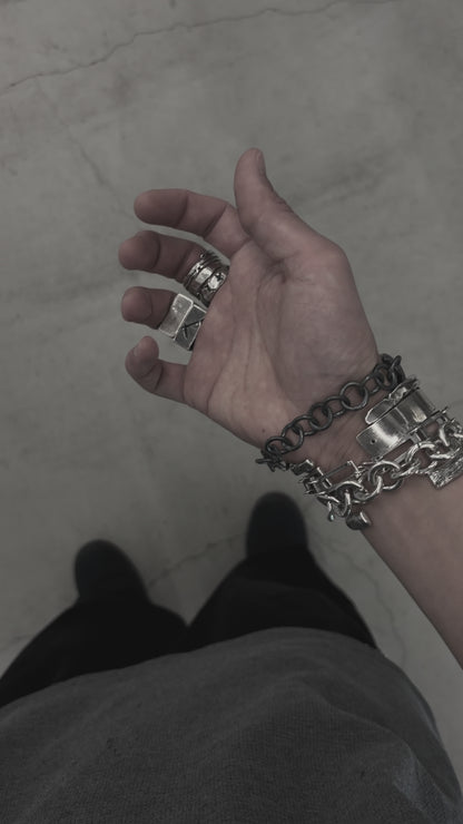 Crack Pipe Bangle /Bent - 925 Sterling Silver