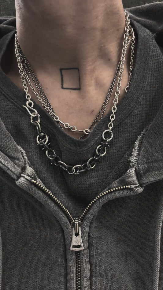 Crack Joint Necklace/Seven Parts - 925 Sterling Silver