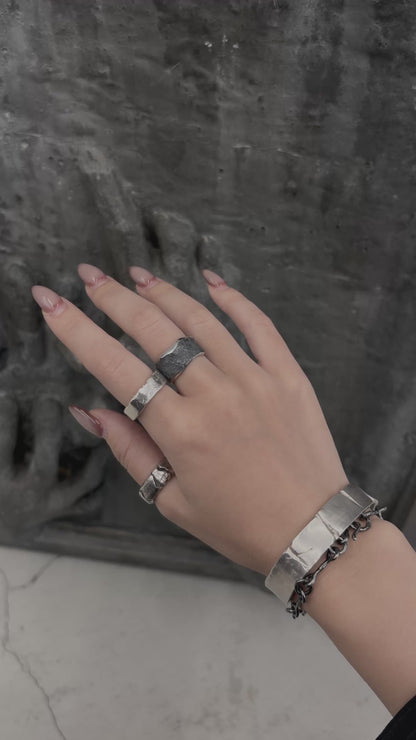 Crack Boulder Ring - 925 Sterling Silver