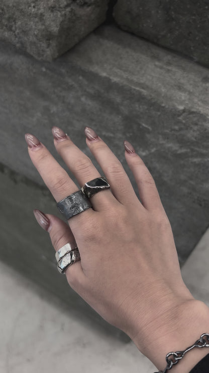 Crack Slab Ring - 925 Sterling Silver