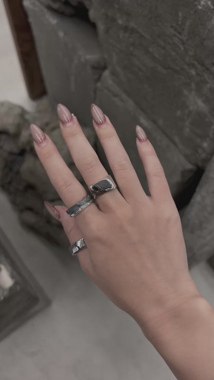 Crack Rebar Ring - 925 Sterling Silver